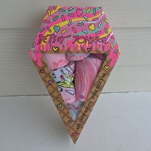 Betsey Johnson Pink Crew Socks